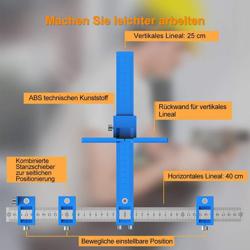 DOMOM Verstellbarer Locher Locator Bohrführung für Holzbearbeitung - hallohaus