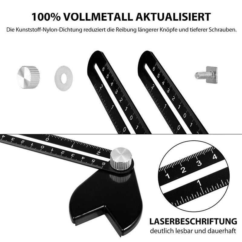 Saker® Konturenlehre mit Multi-Winkel Messlineal