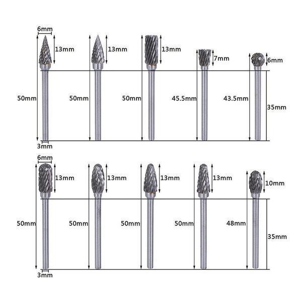 10 in 1 Wolframstahl-Schleifkopf (10PCS)