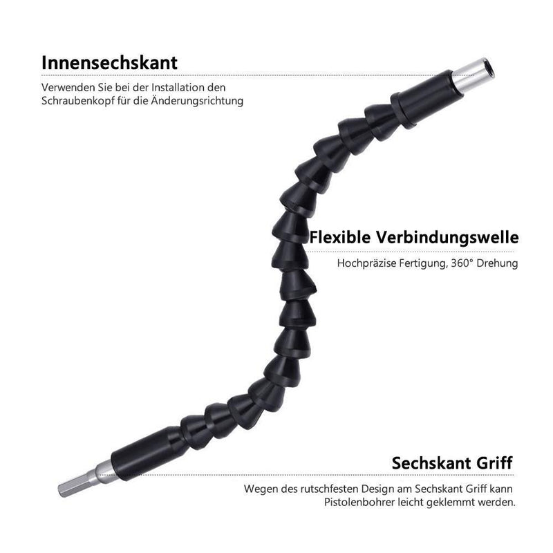 DOMOM Flexible Bithalter Bohrwerkzeug Weiche Welle Schraube Verbindung 300 MM (Schwarz) - hallohaus