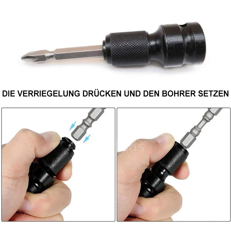 Stecknuss-Adapter 1/2-Zoll-Vierkantantantrieb auf 1/4-Zoll-Sechskantschaft