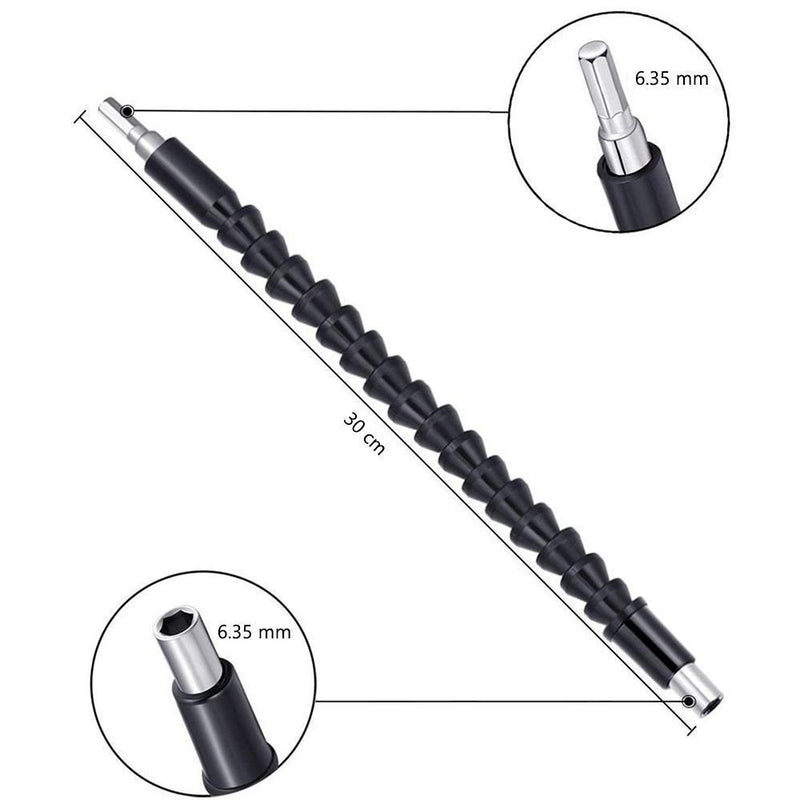 DOMOM Flexible Bithalter Bohrwerkzeug Weiche Welle Schraube Verbindung 300 MM (Schwarz) - hallohaus