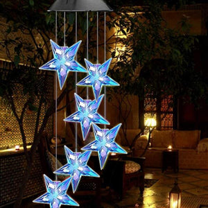 Solar Blaue Stern Windspiel Lichter