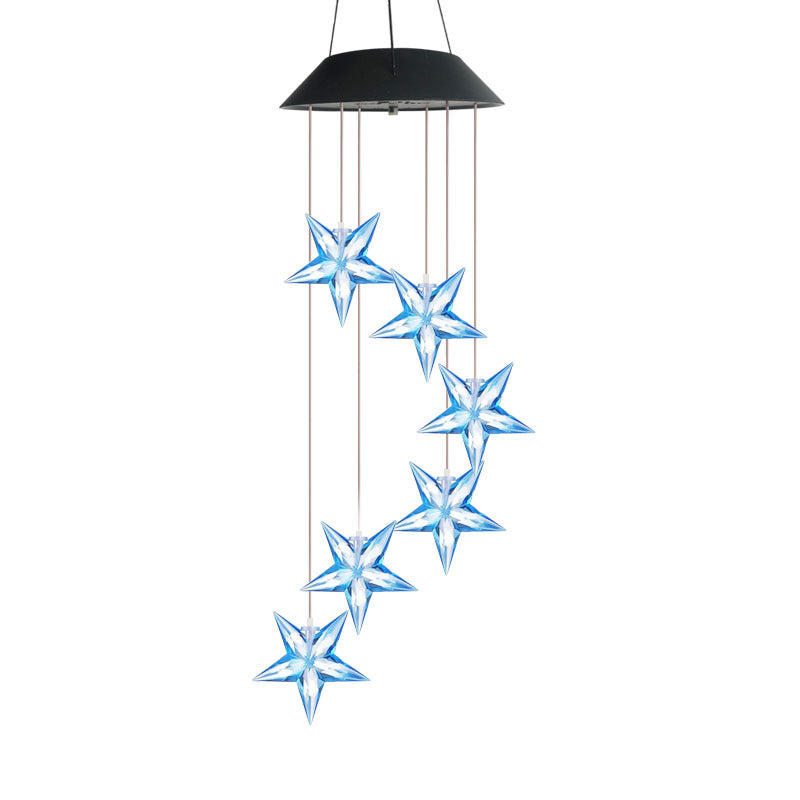 Solar Blaue Stern Windspiel Lichter