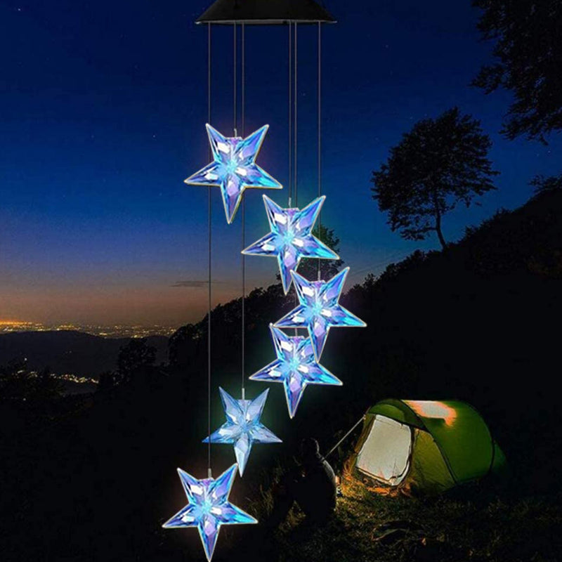 Solar Blaue Stern Windspiel Lichter