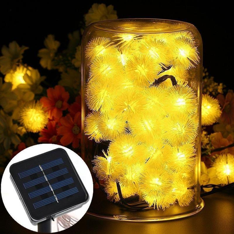 Solar warmweiße Löwenzahn Lichter