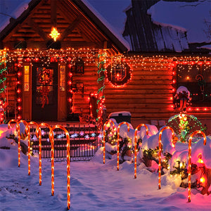 Solar Weihnachts Zuckerstangen Garten Lichter (5 Stücke)